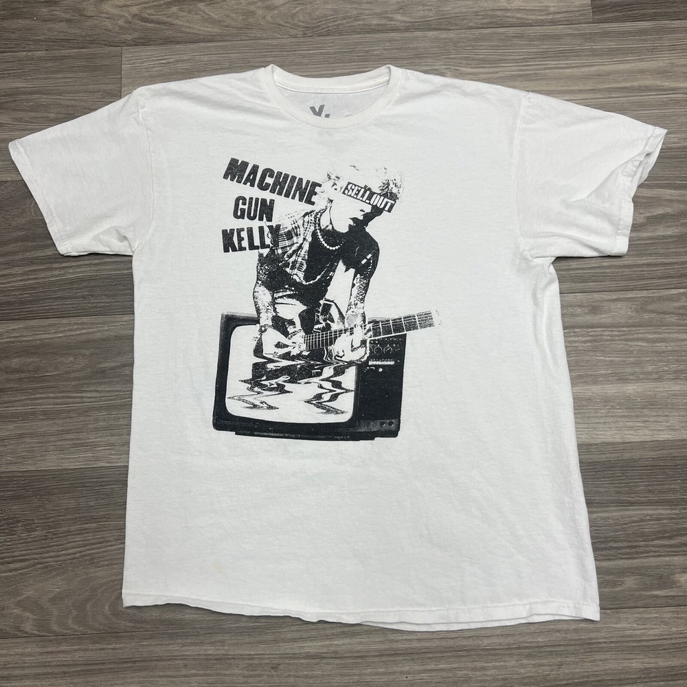 Machine Gun Kelly Graphic Tee Men Large White Mainstream Sellout Tour Shirt 2022